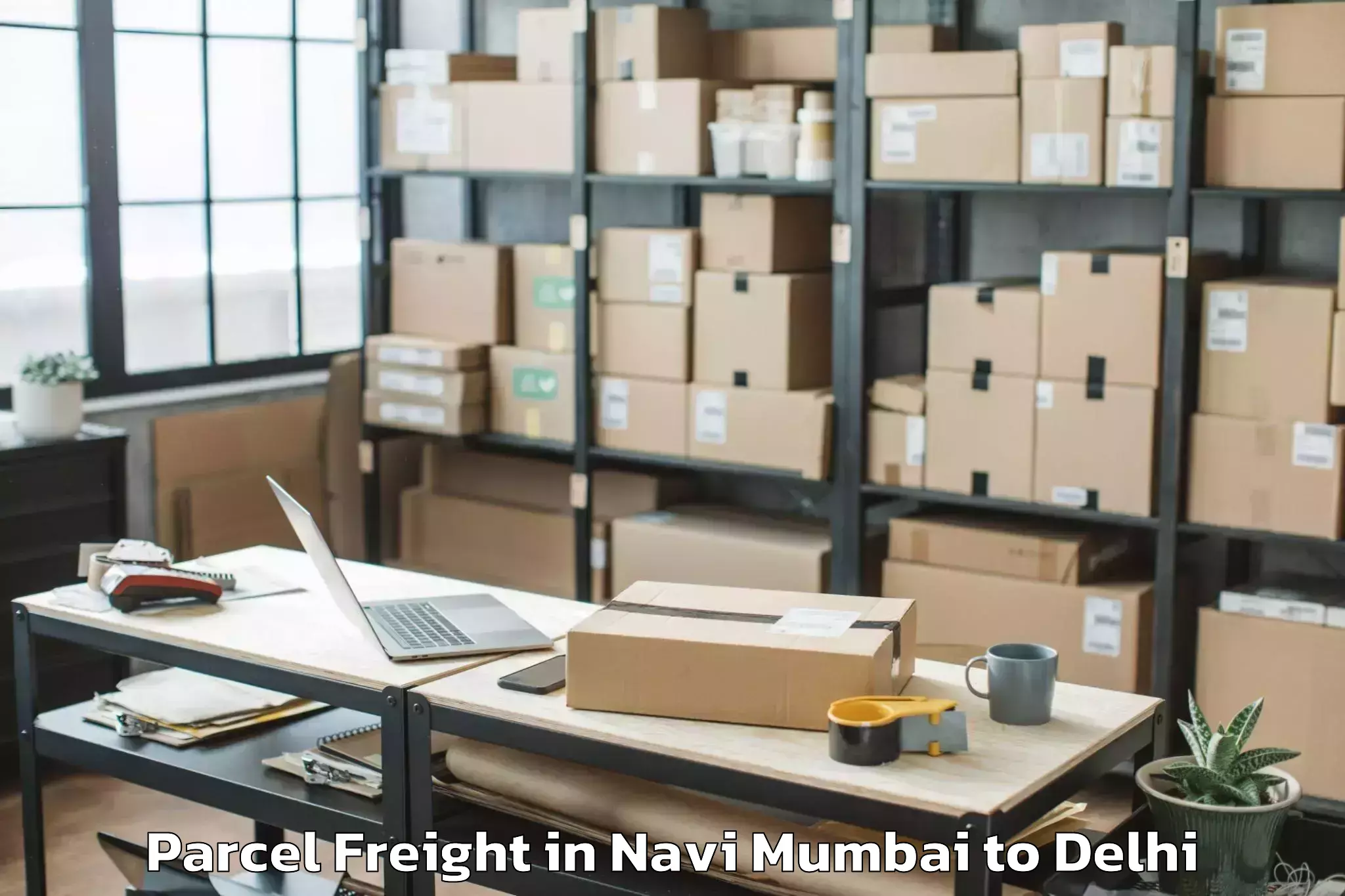 Easy Navi Mumbai to East Delhi Parcel Freight Booking